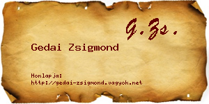 Gedai Zsigmond névjegykártya